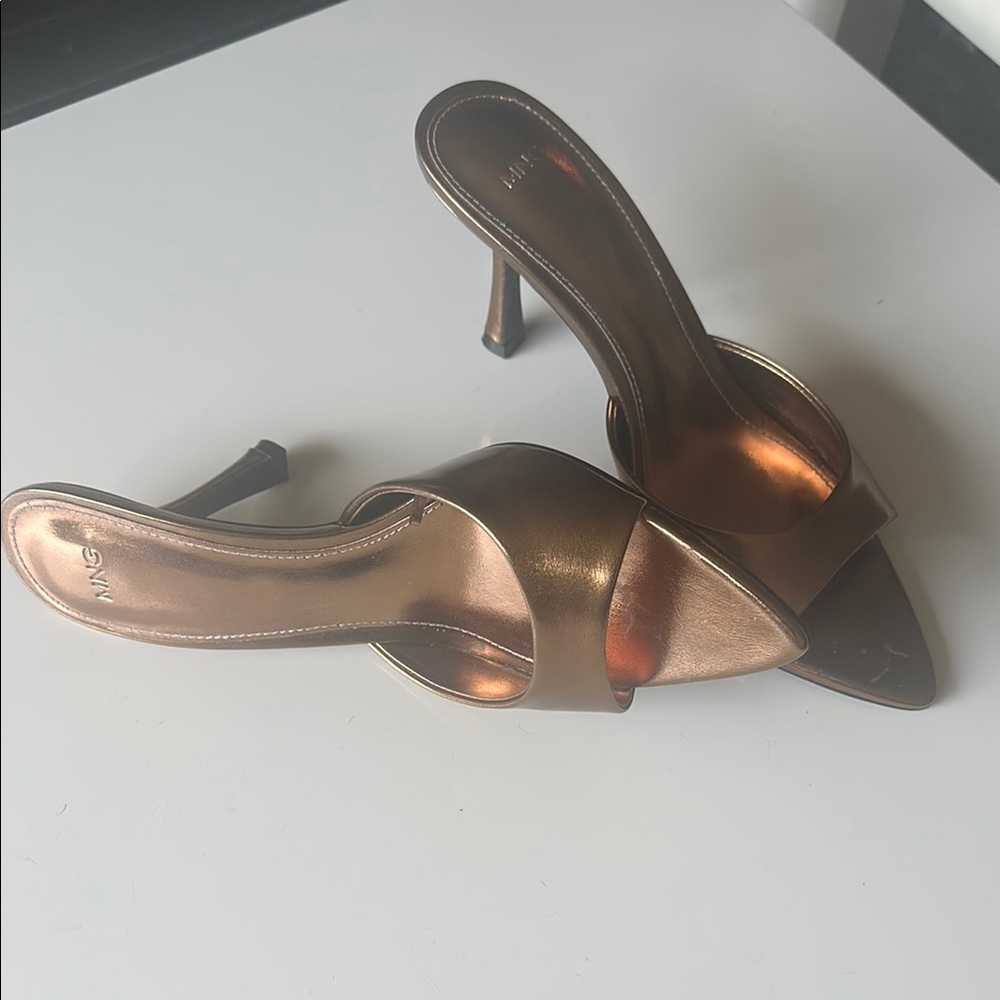 Mango Brown High Heel Sandals